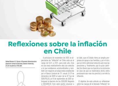"Reflexiones sobre la inflación en Chile", Revista OBSERVATORIO ECONÓMICO N°161, 2021.